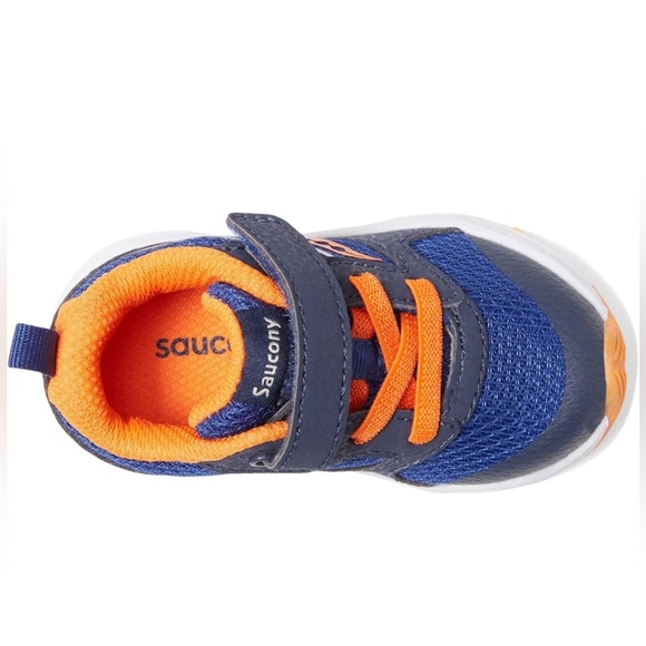 Saucony Unisex-Baby Wind FST Jr Sneaker Navy Orange Size 4.5 NWOT - Picture 3 of 8